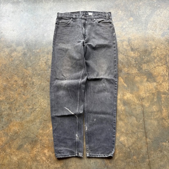 Vintage Levis 550 Orange Tab Relaxed Fit Tapered Leg Black Jeans Mens 34x32 90s - Picture 3 of 7